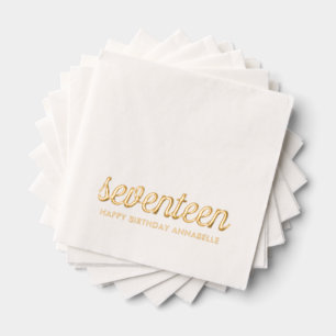 Élégant 17ème anniversaire de la moderne serviette