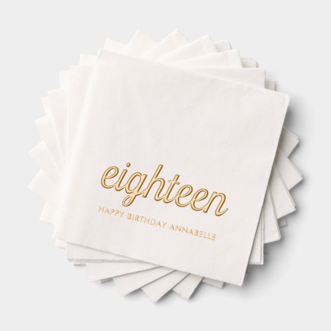 Élégant 18ème anniversaire de la moderne serviette (Insitu (empilé))