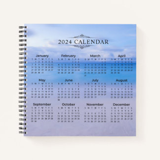 Elegant 2024 Calendar Beach Hintergrund | Notebook Notizbuch