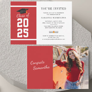 Élégant 2025 Photo Graduation Invitation