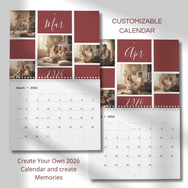 Elegant 2026 Family Photo Calendar  Kalender (Von Creator hochgeladen)