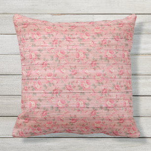 Elegant 20"X20" floral on wood Trendy Popular Kissen