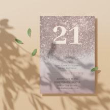 Elegant 21. Geburtstag Rose Goldkalligraphie