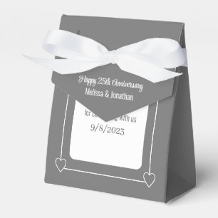 Elegant 25. Jubiläum Romantic Hearts Silver Geschenkschachtel