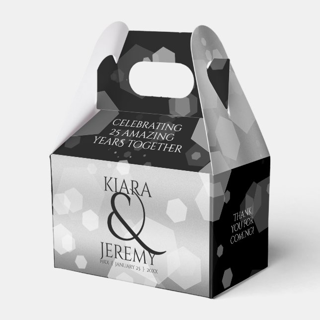 Elegant 25. Silberhochzeit Geschenkschachtel (Vorderseite)