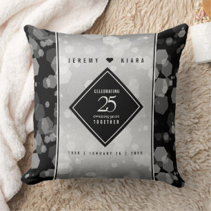 Elegant 25. Silberhochzeit Kissen