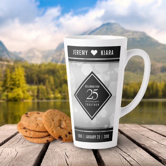 Elegant 25. Silberhochzeit Milchtasse (Von Creator hochgeladen)