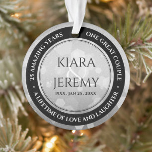 Elegant 25. Silberhochzeit Ornament
