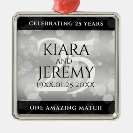 Elegant 25. Silberhochzeit Ornament Aus Metall