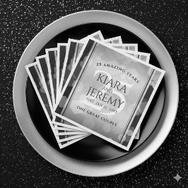 Elegant 25. Silberhochzeit Serviette