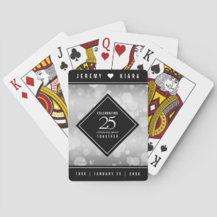 Elegant 25. Silberhochzeit Spielkarten