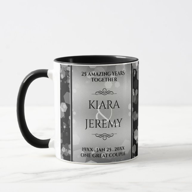 Elegant 25. Silberhochzeit Tasse (Links)
