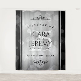 Elegant 25. Silberhochzeit Wandteppich