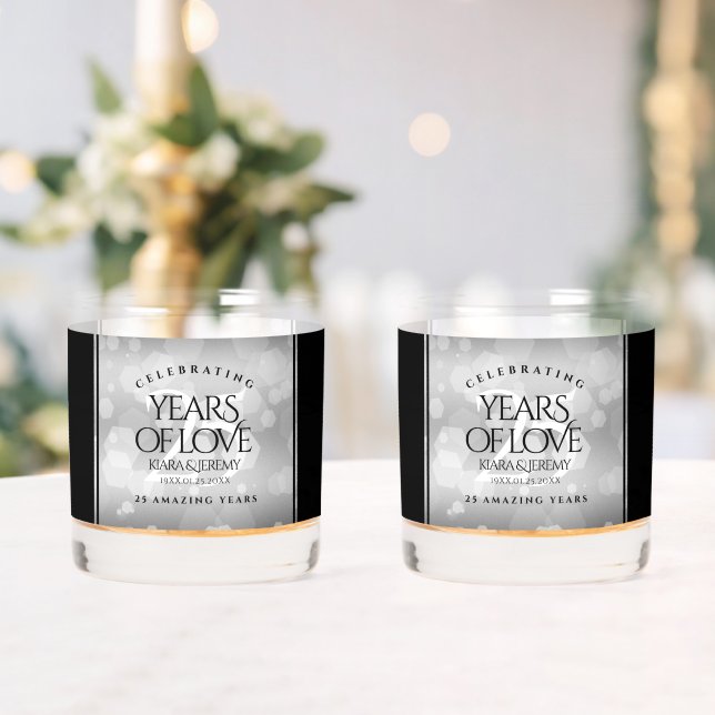 Elegant 25. Silberhochzeit Whiskyglas (Insitu (Hochzeit))