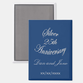 Elegant 25. silbernes Hochzeitspersonal  Magnet