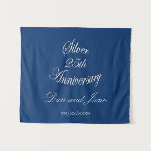 Elegant 25. silbernes Hochzeitspersonal Wandteppich