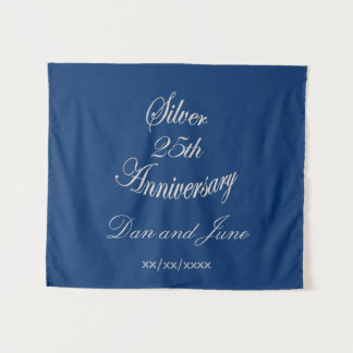 Elegant 25. silbernes Hochzeitspersonal Wandteppich