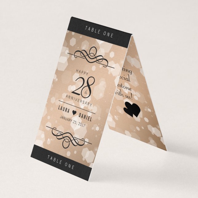 Elegant 28. Linen Hochzeitstag Feier (Vorderseite)