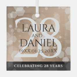 Elegant 28. Linen Hochzeitstag Feier Ornament Aus Glas