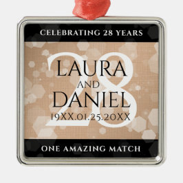 Elegant 28. Linen Hochzeitstag Feier Ornament Aus Metall
