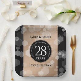 Elegant 28. Linen Hochzeitstag Feier Pappteller