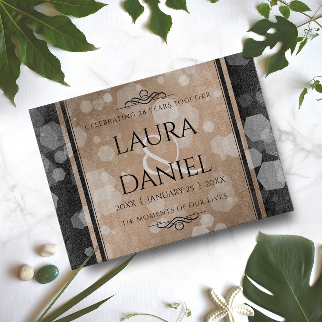 Elegant 28. Linen Hochzeitstag Feier Schneidebrett (Von Creator hochgeladen)