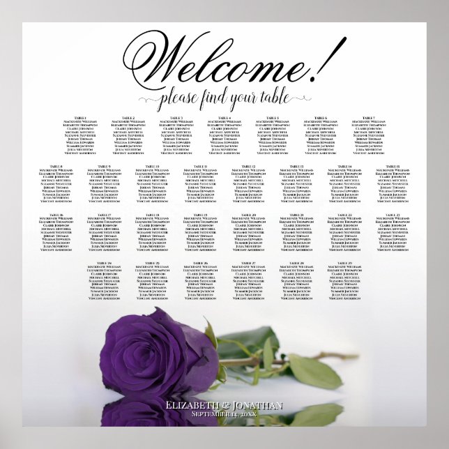 Élégant 29 Tableau Royal Purple Rose Tableau de si (Devant)