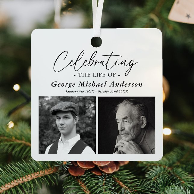 Elegant 2 Foto "Feiern des Lebens" Tribut Ornament Aus Metall (Von Creator hochgeladen)