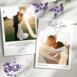 Elegant 2 Foto Kalligraphie Danke für die Hochzeit