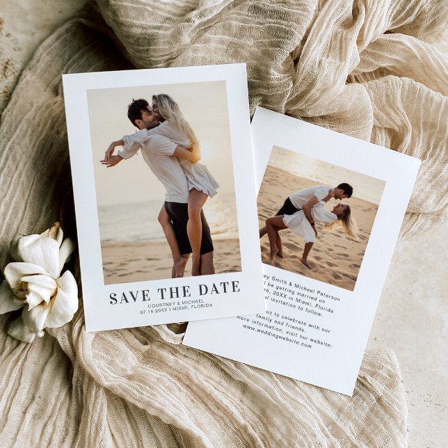 Elegant 2 Foto Wedding Save The Date (Von Creator hochgeladen)