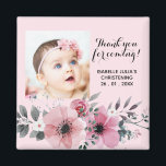 Elegant 2x2 Rosa DANKE IHNEN FÜR IHREN KOMFORT! Fe Magnet<br><div class="desc">Dieser elegante,  rosa und hübsche Geschenkmagnet ist ein guter Weg,  um sich bei allen Gästen zu bedanken,  die sich bei Ihrem Tauftag mit Ihnen getroffen haben. Schwarzer Text ist Set mit beliebter Typografie. Text-Schriftart und Farben können über das EDIT-Menü geändert werden.</div>
