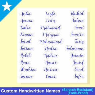 Elegant 30 Blue Calligraphy Script Aufkleber