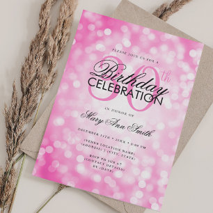 Elegant 30. Geburtstag Glam Hot Pink Shimmer Licht Einladung