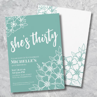 Elegant 30. Geburtstag Party Einladung