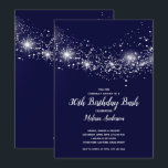 Elegant 30. Geburtstag Sterne Navy Blue Einladung<br><div class="desc">Elegante Imitate,  die Silberstars des Glitzer über einen tiefblauen Himmelshintergrund hinabragen,  sind diese Einladungen zum Geburtstag perfekt für jede Altersfeier oder für jeden besondere Anlass. PASSENDE Artikel in unserem Geschäft.</div>