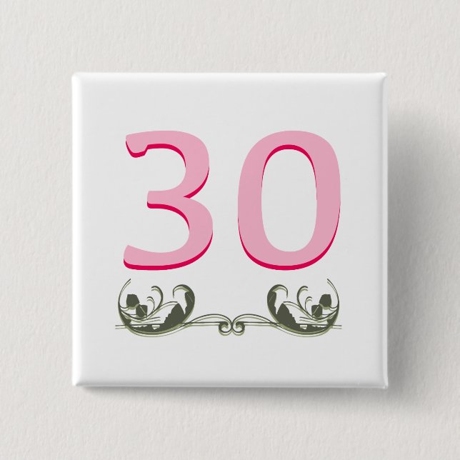Elegant 30. Geschenk Button (Vorderseite)