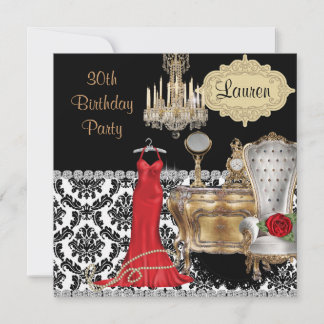 Élégant 30E ANNIVERSAIRE BLING VINTAGE Invitation