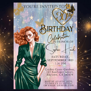 Elégant 30e anniversaire Invitation Shabby Chic Ro