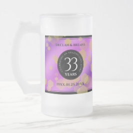 Elegant 33. Geburtstag von Amethyst Mattglas Bierglas