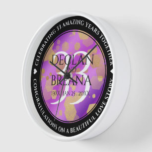Elegant 33. Geburtstag von Amethyst Uhr