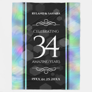 Elegant 34. Opal Hochzeitstag Fleecedecke