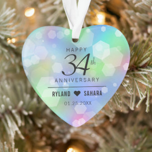 Elegant 34. Opal Hochzeitstag Ornament