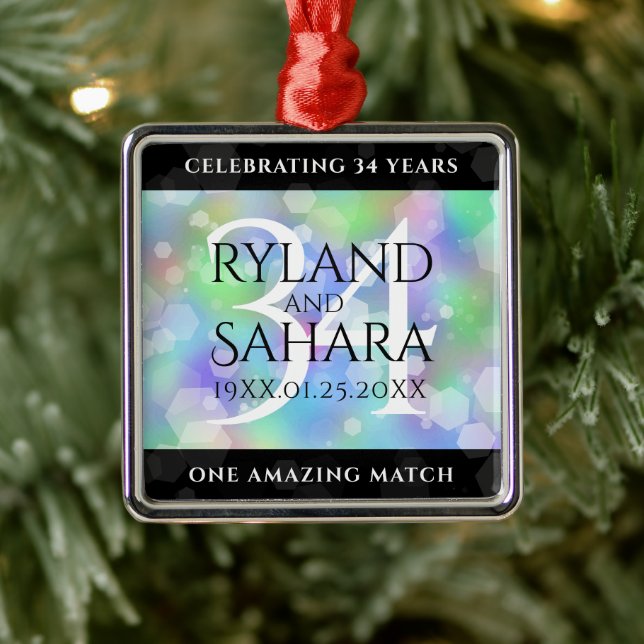 Elegant 34. Opal Hochzeitstag Ornament Aus Metall (Baum)