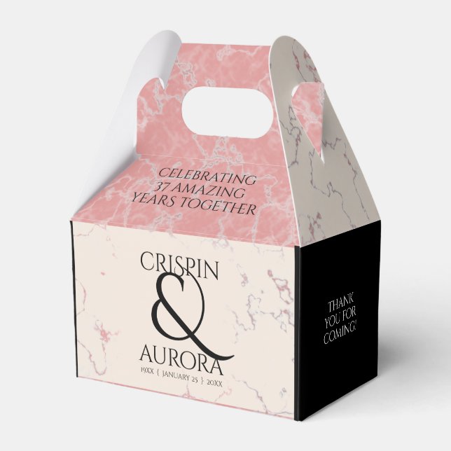 Elegant 37. Alabaster Hochzeitstag Geschenkschachtel (Vorderseite)