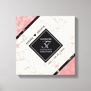 Elegant 37. Alabaster Hochzeitstag Leinwanddruck