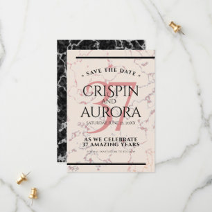 Elegant 37. Alabaster Hochzeitstag Save The Date