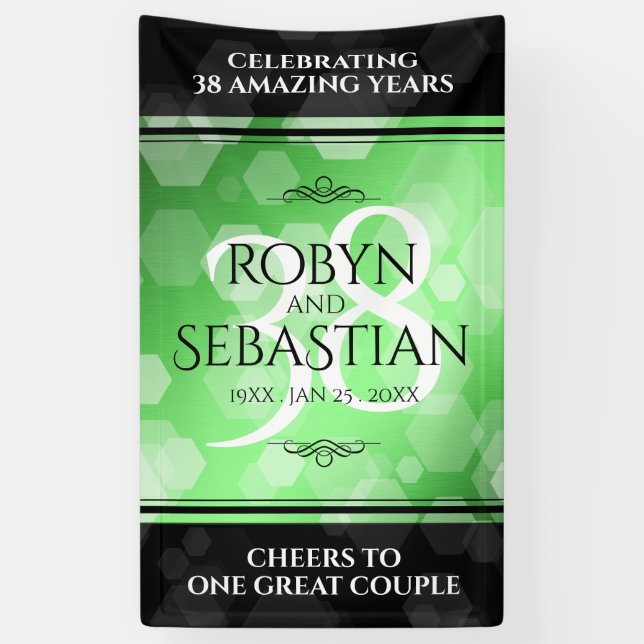 Elegant 38. Emerald Wedding Jubiläum Banner (Vertikal)