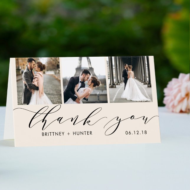 Elégant 3 Photo Collage De Merci Blanc (Créateur téléchargé)