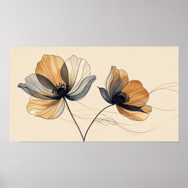  Elegant 3D White Floral Bas-Relief Sculpture on M Poster (Vorne)