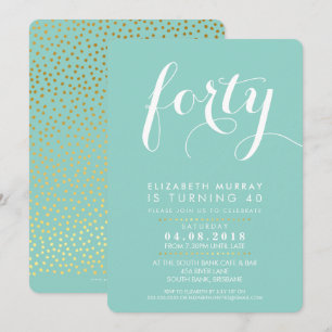 ELEGANT 40. Geburtstag Party INVITE Skriptminte Einladung